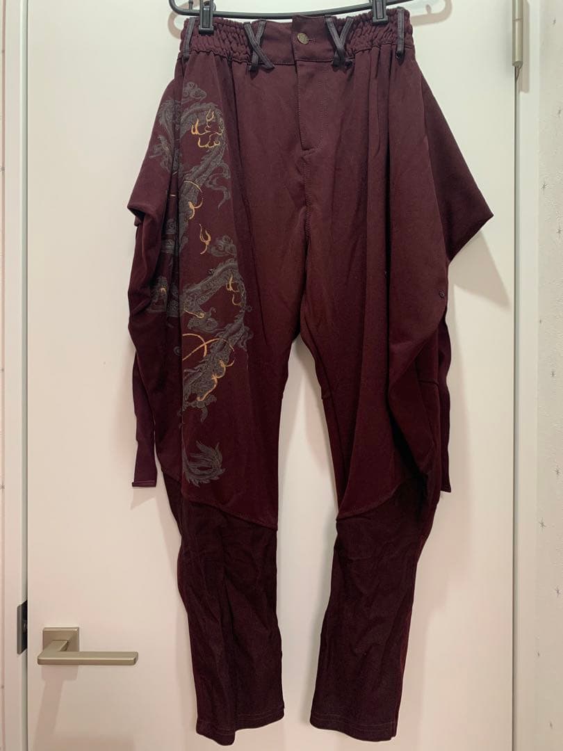 Ozz Conte サルエル　パンツ　龍柄　ボルドー　OzzOn 和装