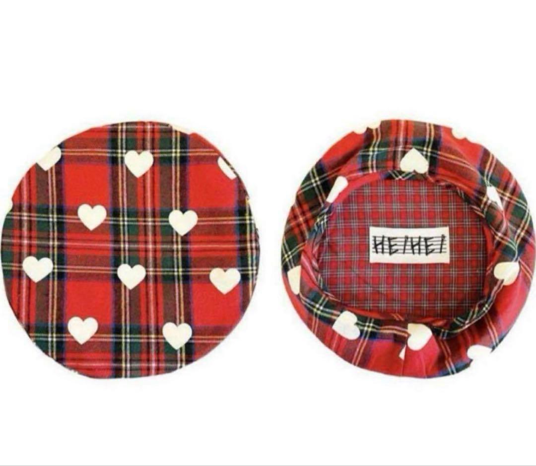 HEIHEI ベレー帽 帽子 チェック ハート 赤 ラフォーレ 原宿 レトロ