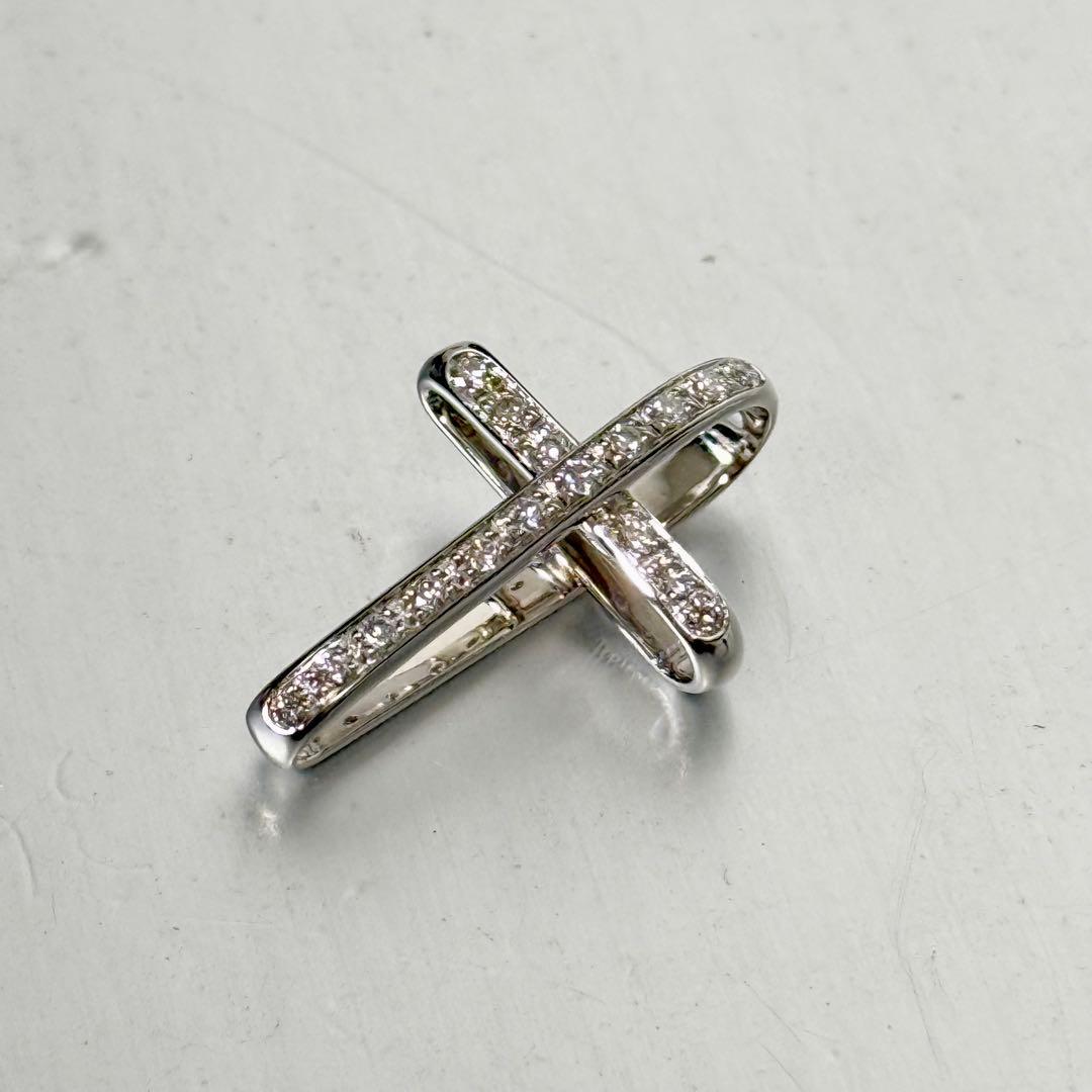 VAID ROMA クロス ダイヤモンド ペンダントトップ K18WG 20