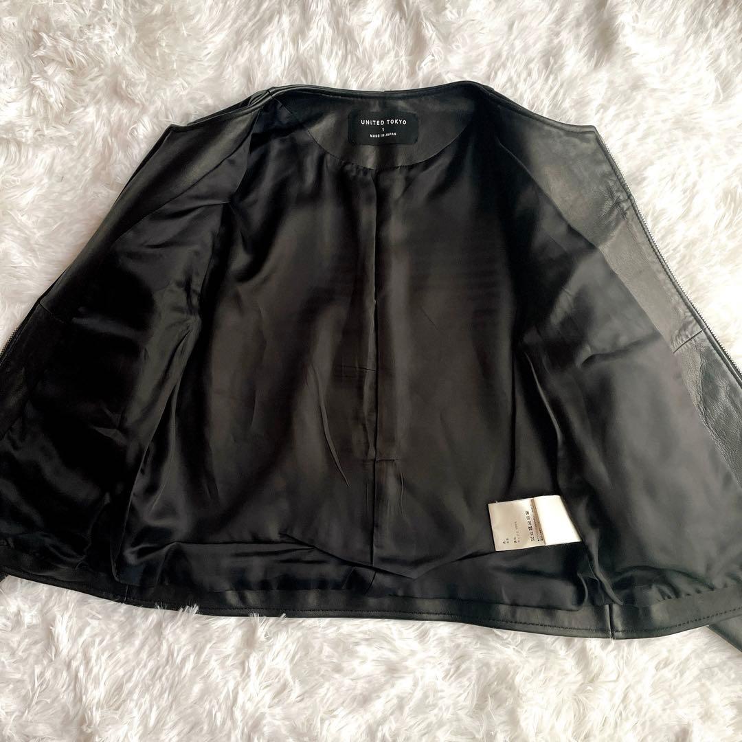 極美品⭐︎UNITED TOKYO ラムレザー 黒 シングルライダース ジャケット