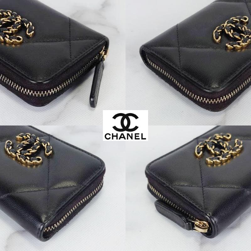 【レンティー】超美品　ラムスキンCHANEL19　マトラッセ　ケース