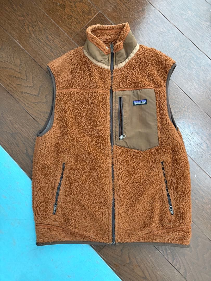 Patagonia メンズ M フリースベスト 茶色