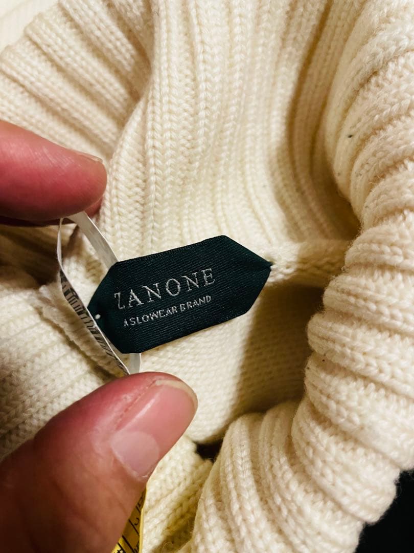 ZANONE 5ゲージ ソリッドウール タートルネックニット　オフホワイト46