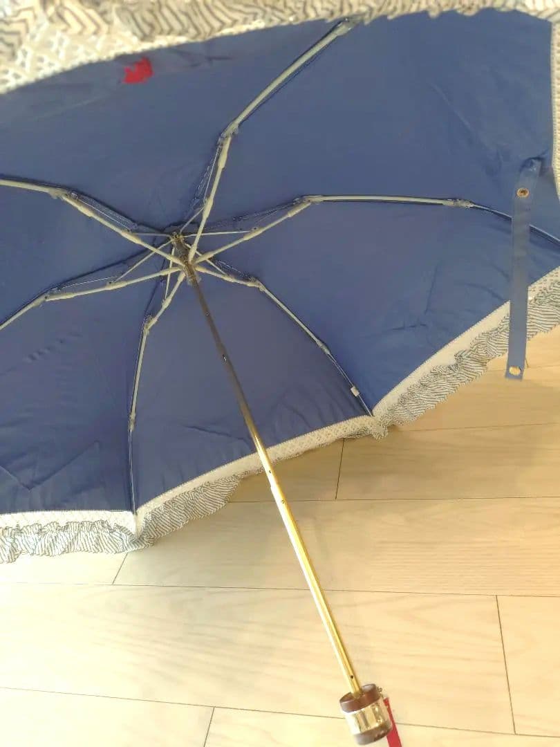 ラルフローレン　晴雨兼用 折りたたみ傘 ストライプ柄