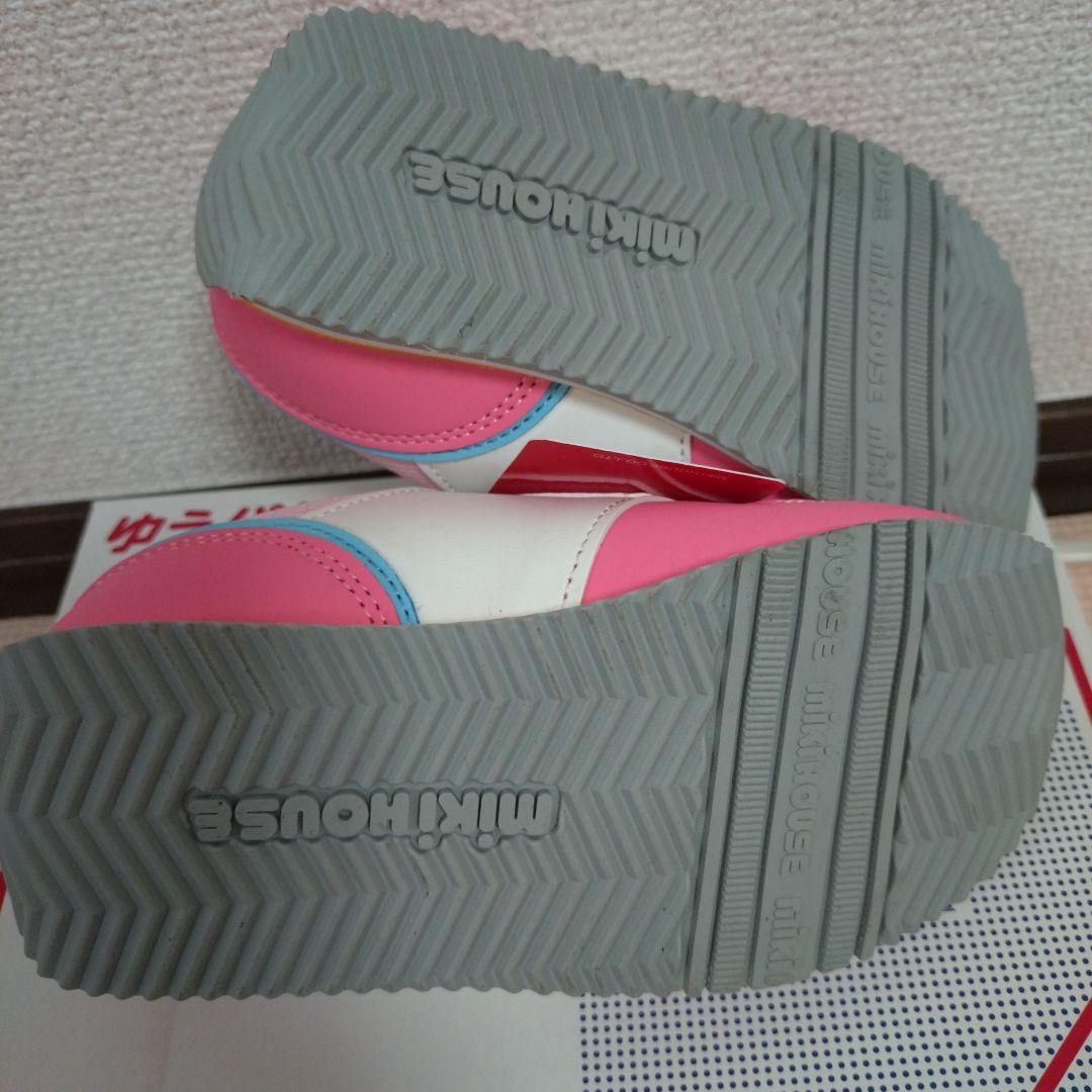 ミキハウス　ピンク マジックテープ スニーカー