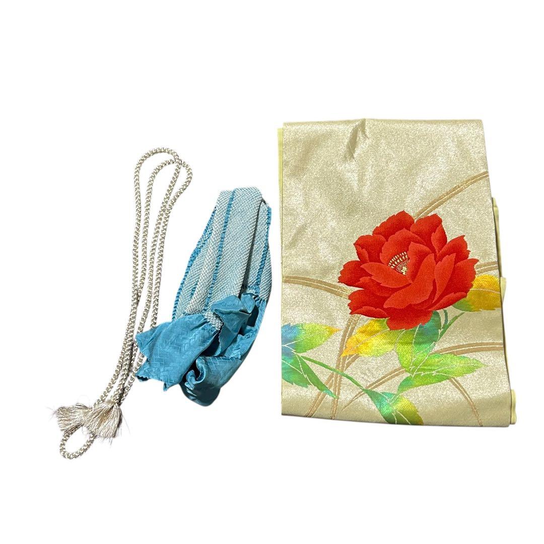 未使用近い　美品　袷　正絹　縮緬　辻が花　小紋　フルセット　４点