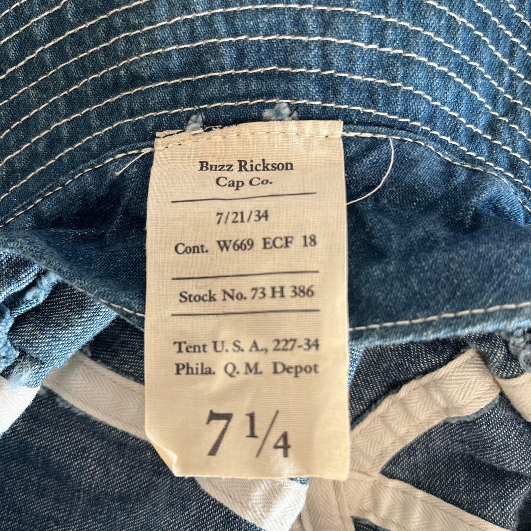 帽子 BUZZ RICKSON'S HAT denim7 1/4