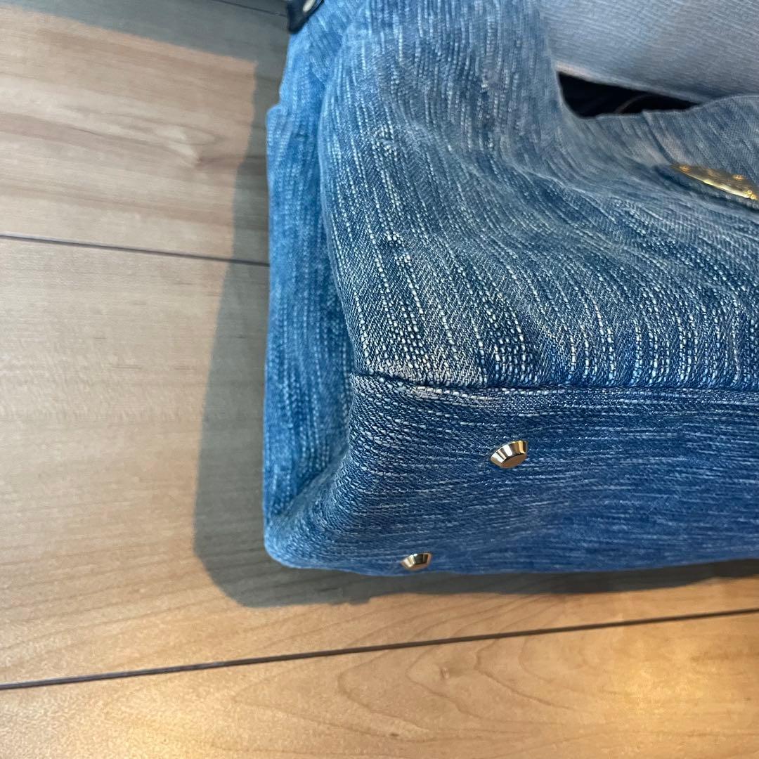 極美品　アタオ　エルヴィ　ハンドバッグ　ショルダーバッグ　デニム
