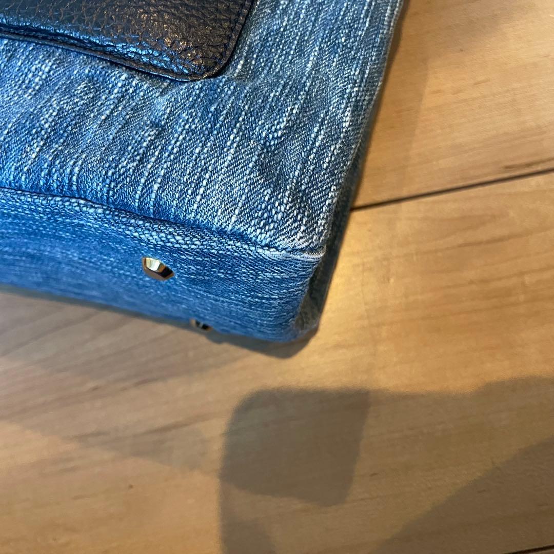 極美品　アタオ　エルヴィ　ハンドバッグ　ショルダーバッグ　デニム