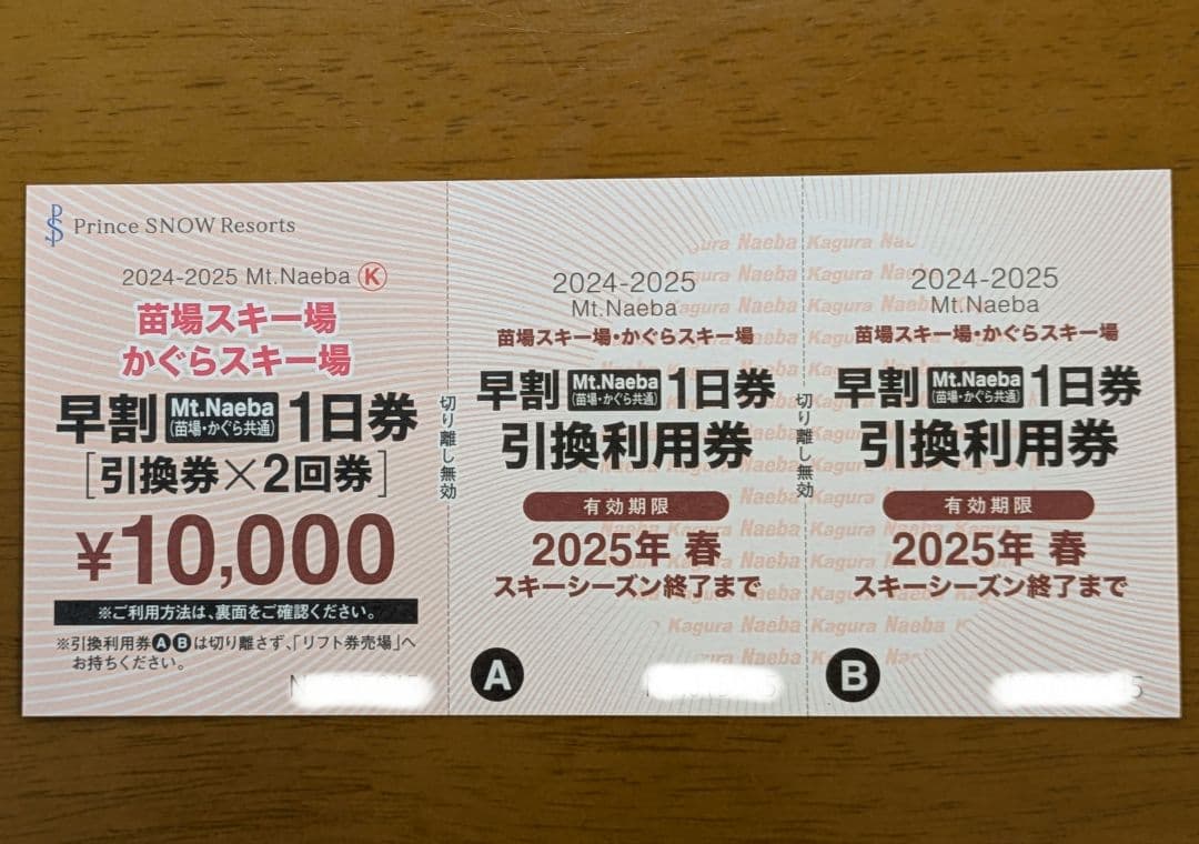 かぐらスキー場 1日券2回分