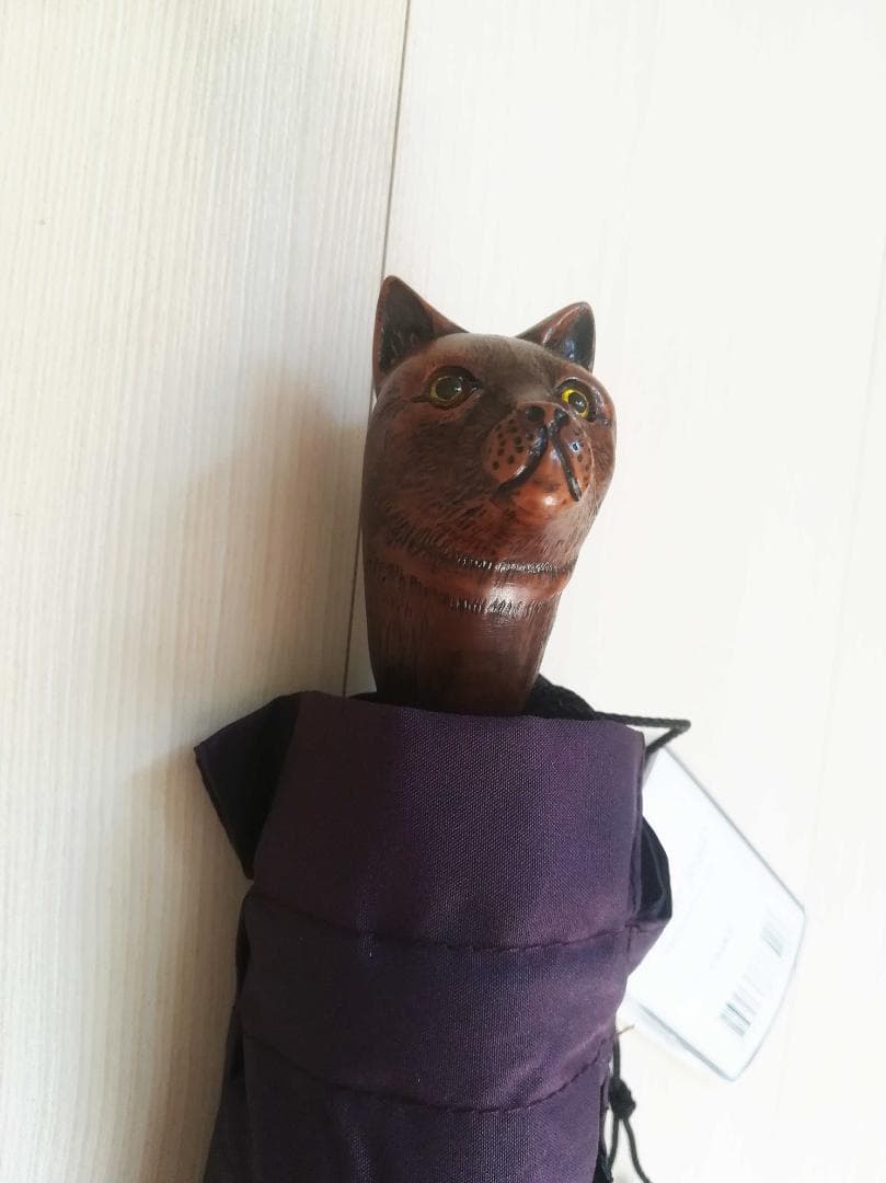 Guy de jean 折り畳み傘 雨/日傘兼用：ネコ（プルーン）