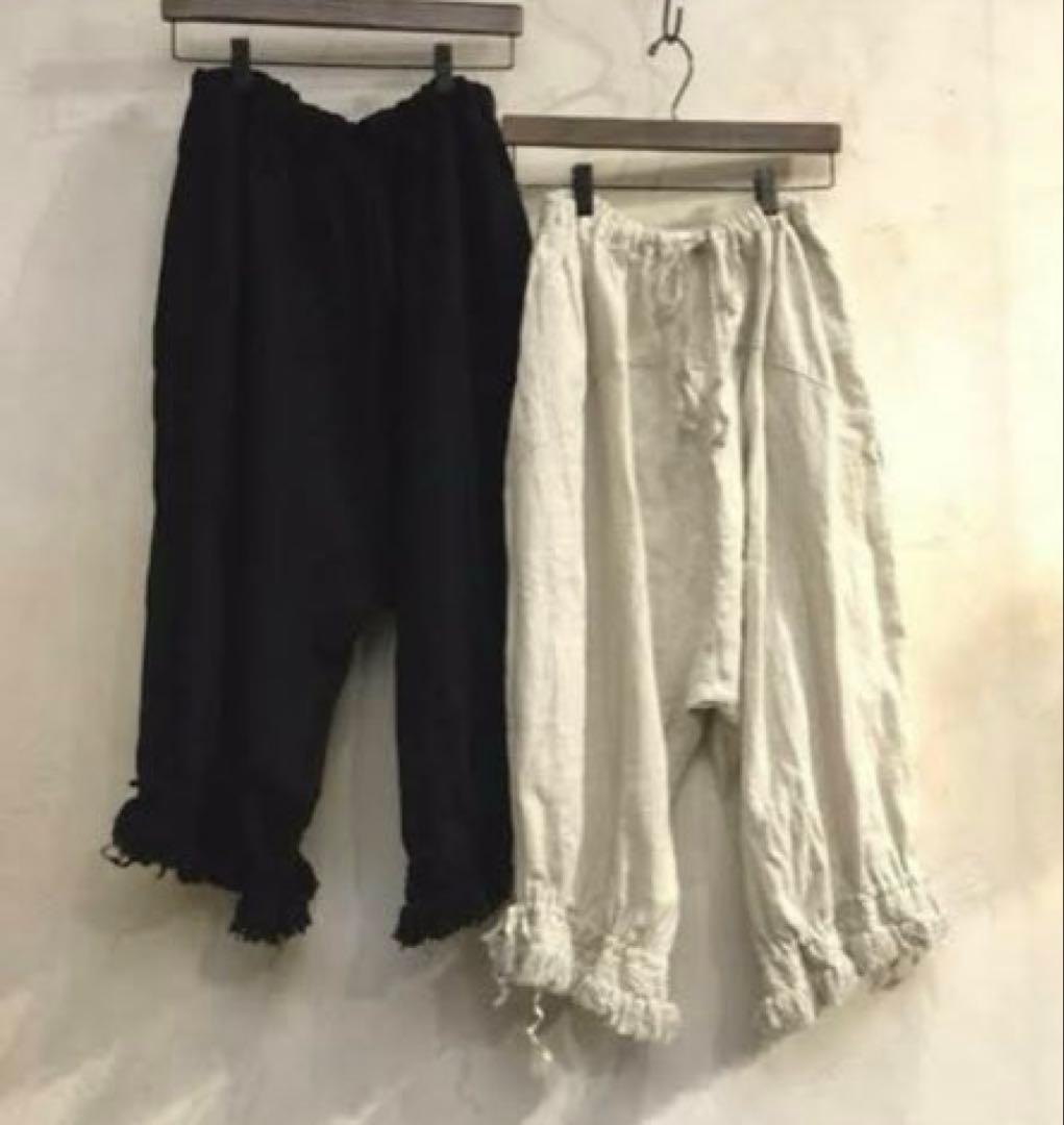 nest Robe リネンフリンジレースドロワーズパンツ　生成り　ネストローブ