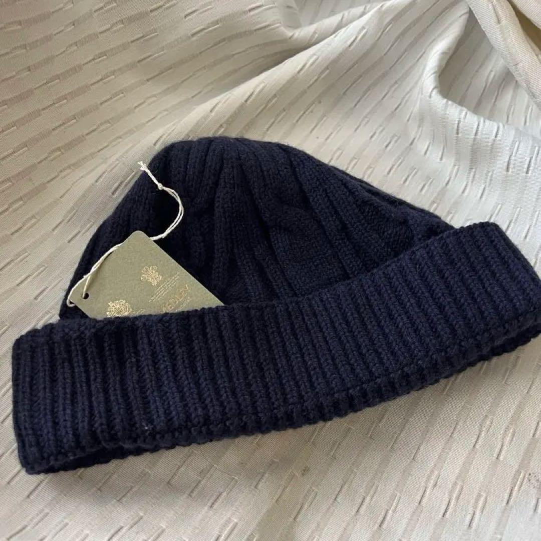 JOHN SMEDLEY ジョンスメドレー ニット帽 ビーニー ネイビーウール