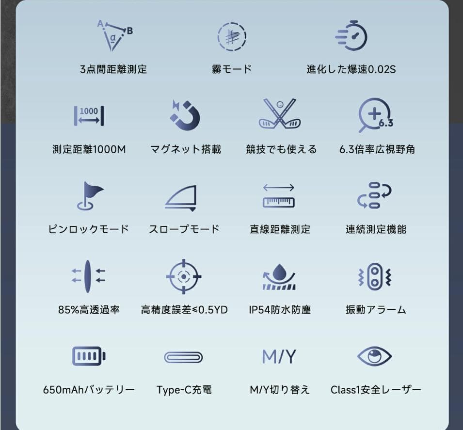【新品】FOSSiBOT F1000 ゴルフ距離計 レーザー 小型 マグネット式