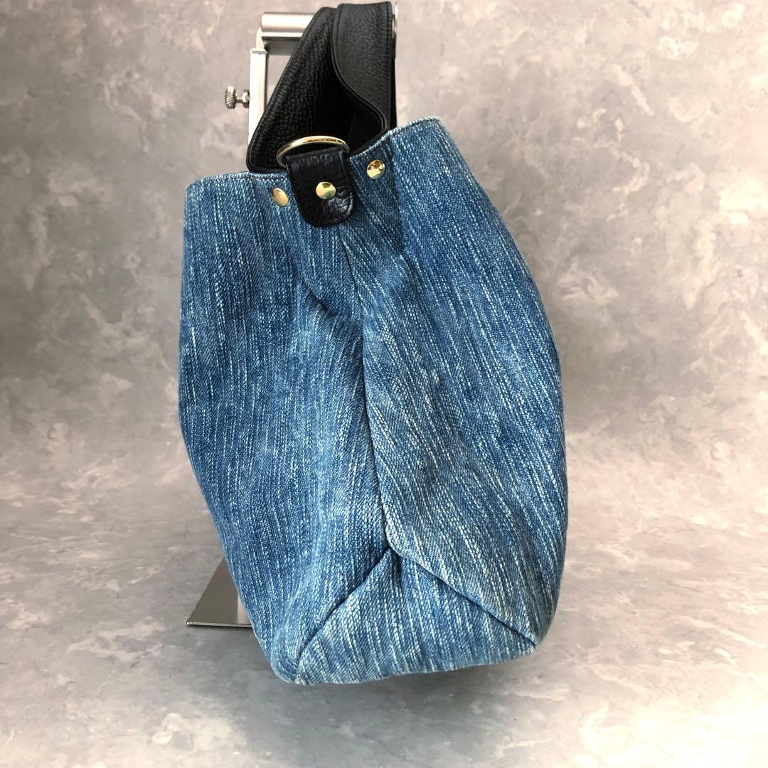 ★美品★アタオ 2WAYハンドバッグ ワンショル デニム エルヴィレザー