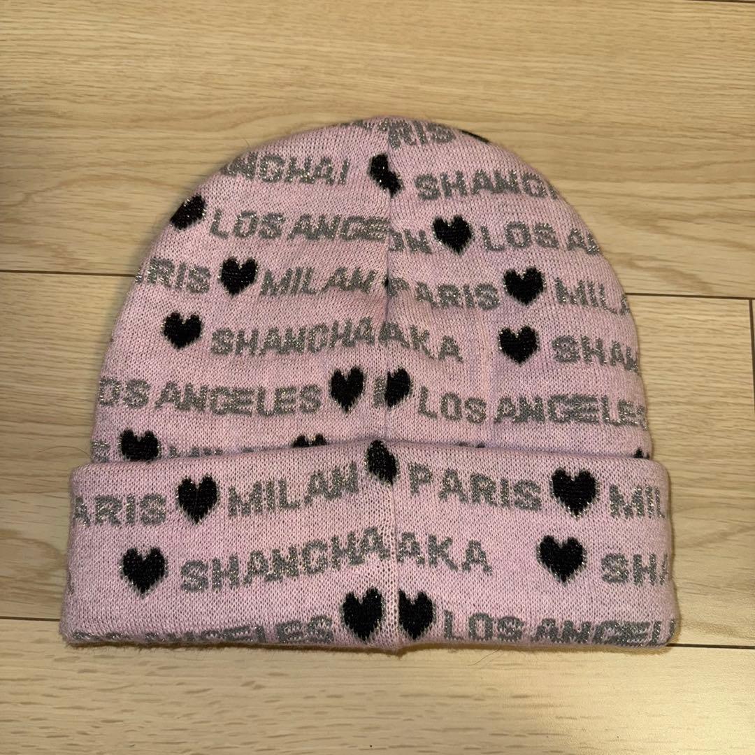 Supreme ハートビーニー ピンク