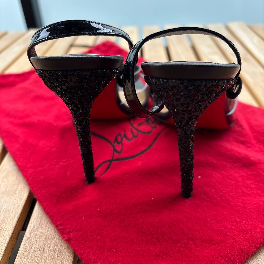 ルブタン　クリアストラップ　グリッター　ハイヒール　パンプス　サンダル　35.5