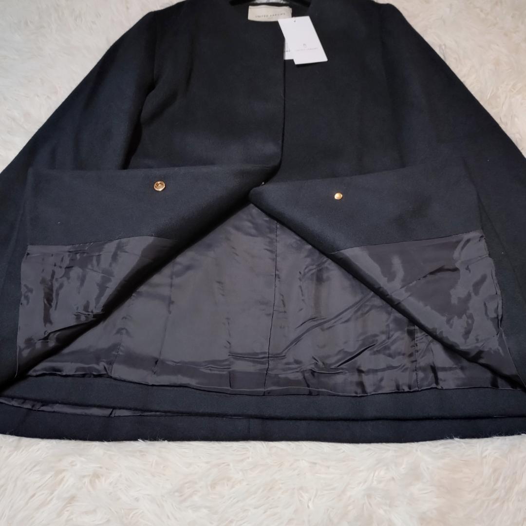 新品✨　ユナイテッドアローズ　ポンチョ　ショート ケープコート ブラック