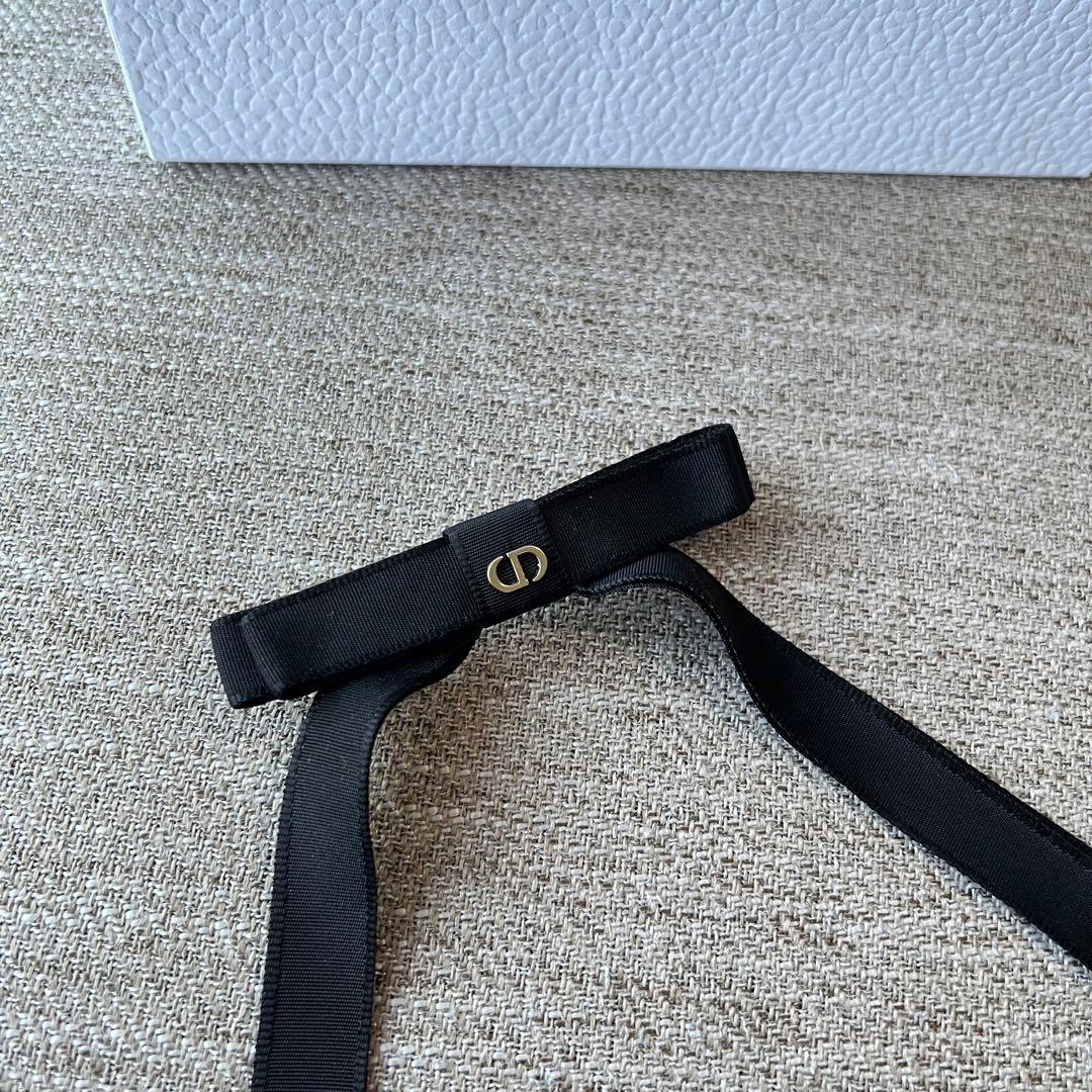 Dior Twist リボンバレッタ　黒
