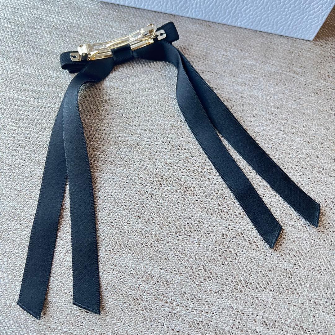 Dior Twist リボンバレッタ　黒