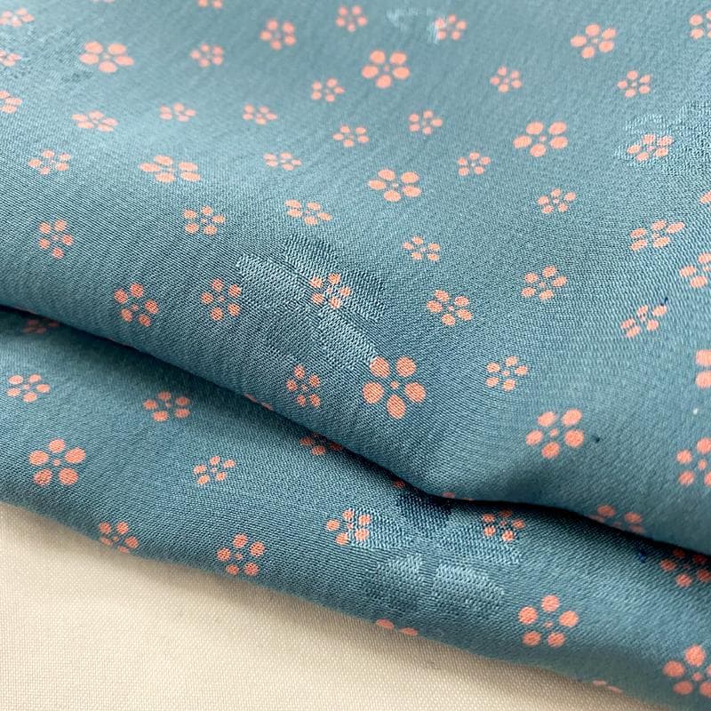 510mu50●長襦袢 正絹 浅葱色 桜地紋 半衿付●しつけ付