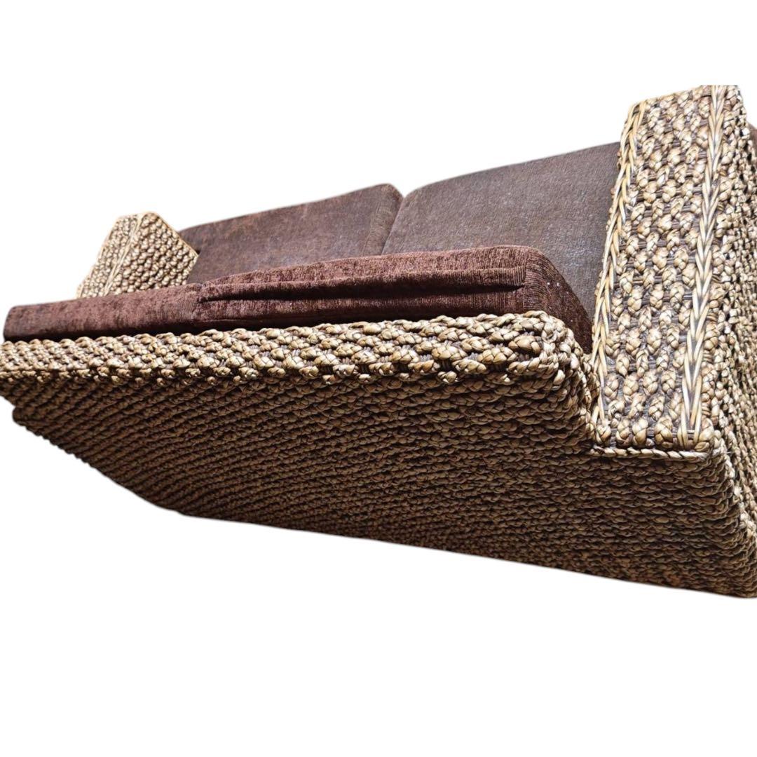 ☆ ドゥー☆ ウォーターヒヤシンス調　アジアン家具　2人掛けソファ