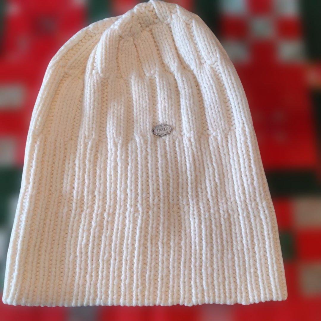 FOXEY ホワイト ニットビーニー