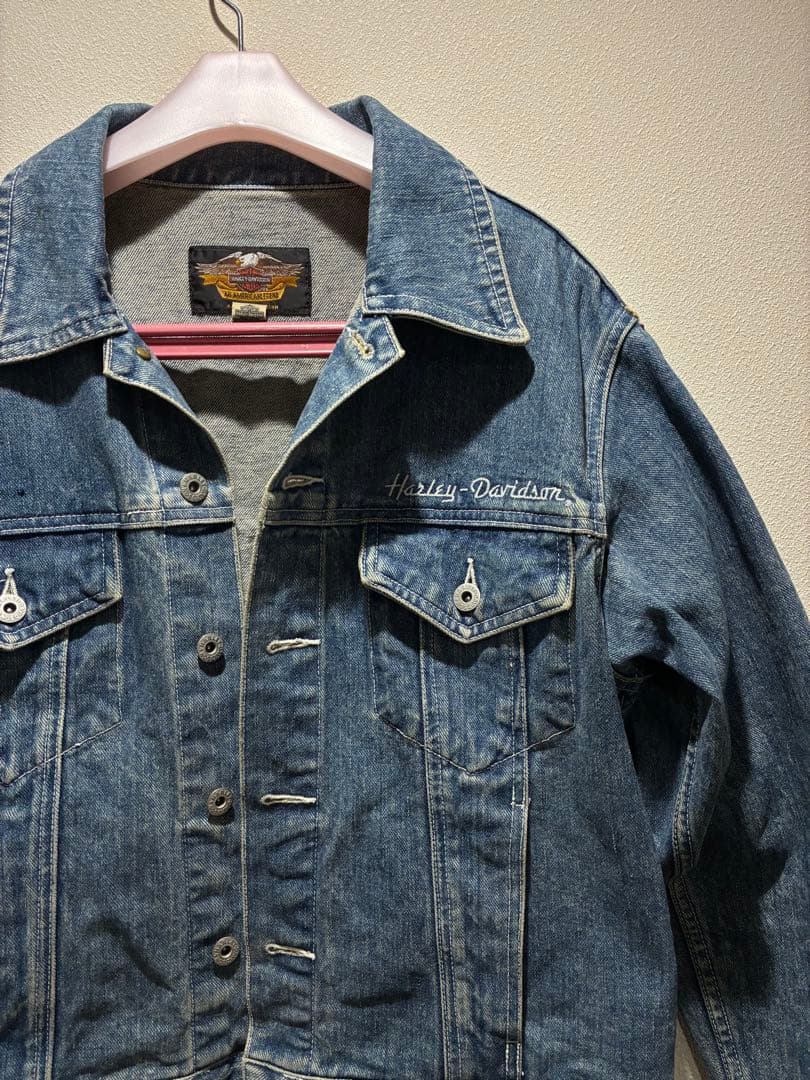 Harley Davidson デニムジャケット　刺繍ハーレーダビッドソン