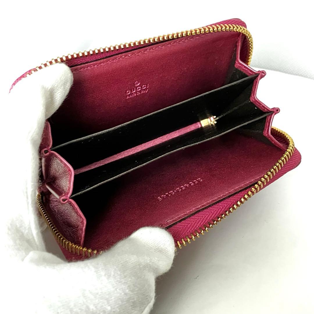 美品❤︎GUCCIグッチ マイクロシマ ケース /カードケース モーヴピンク