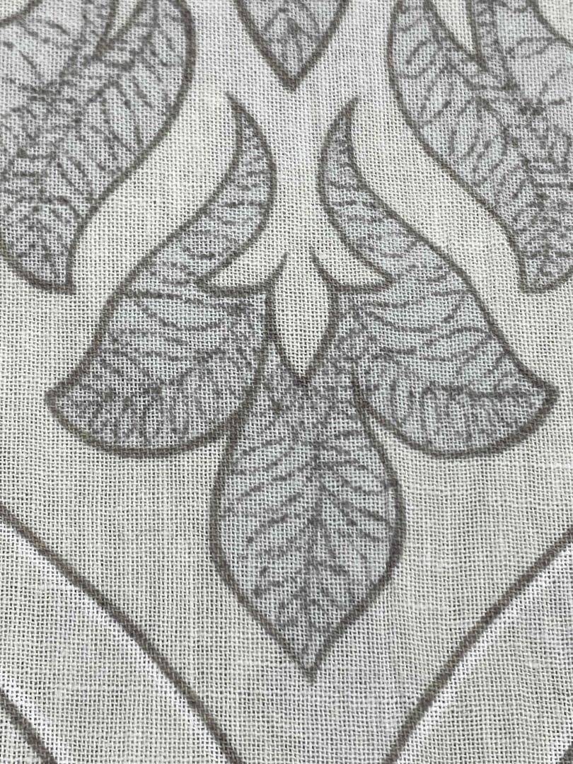 美術サロン浴衣 近江ちぢみ ダマスク柄 綿麻上品 大人の浴衣　ベージュ系