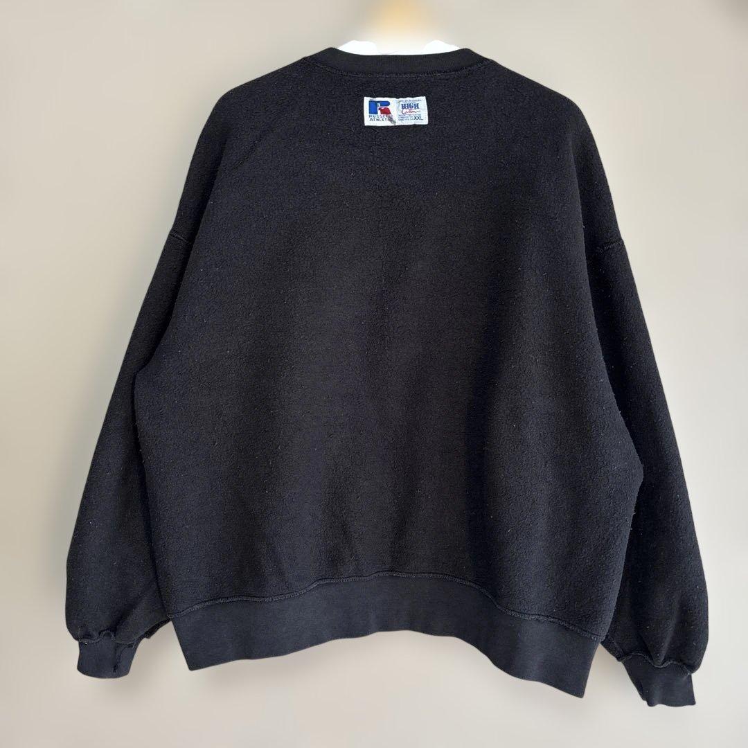 ラッセル 黒 スウェットXXL 90s USA ハイコットン ヴィンテージ