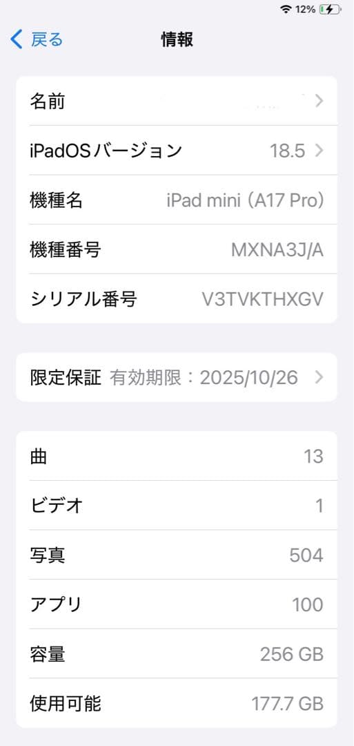 iPad mini(第7世代) 256GB Wi﻿-﻿Fi スペースグレイ
