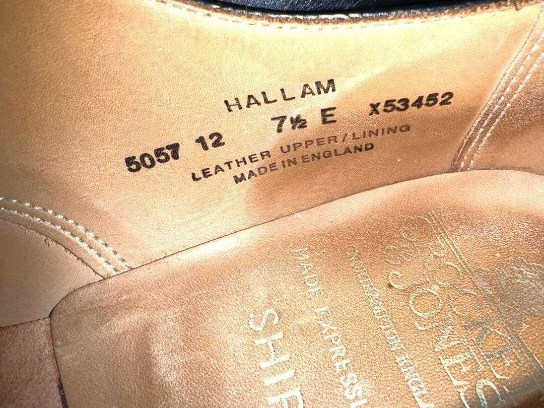 箱袋付！Crockett&Jones hallam ストレートチップ革靴71/2