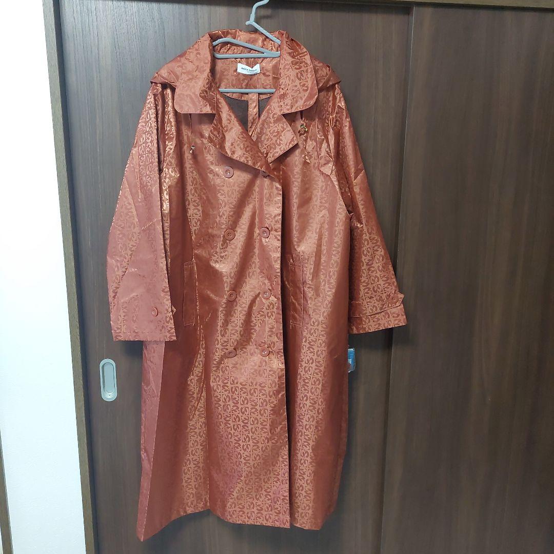 mila schön オレンジ模様レインコート LL 3L