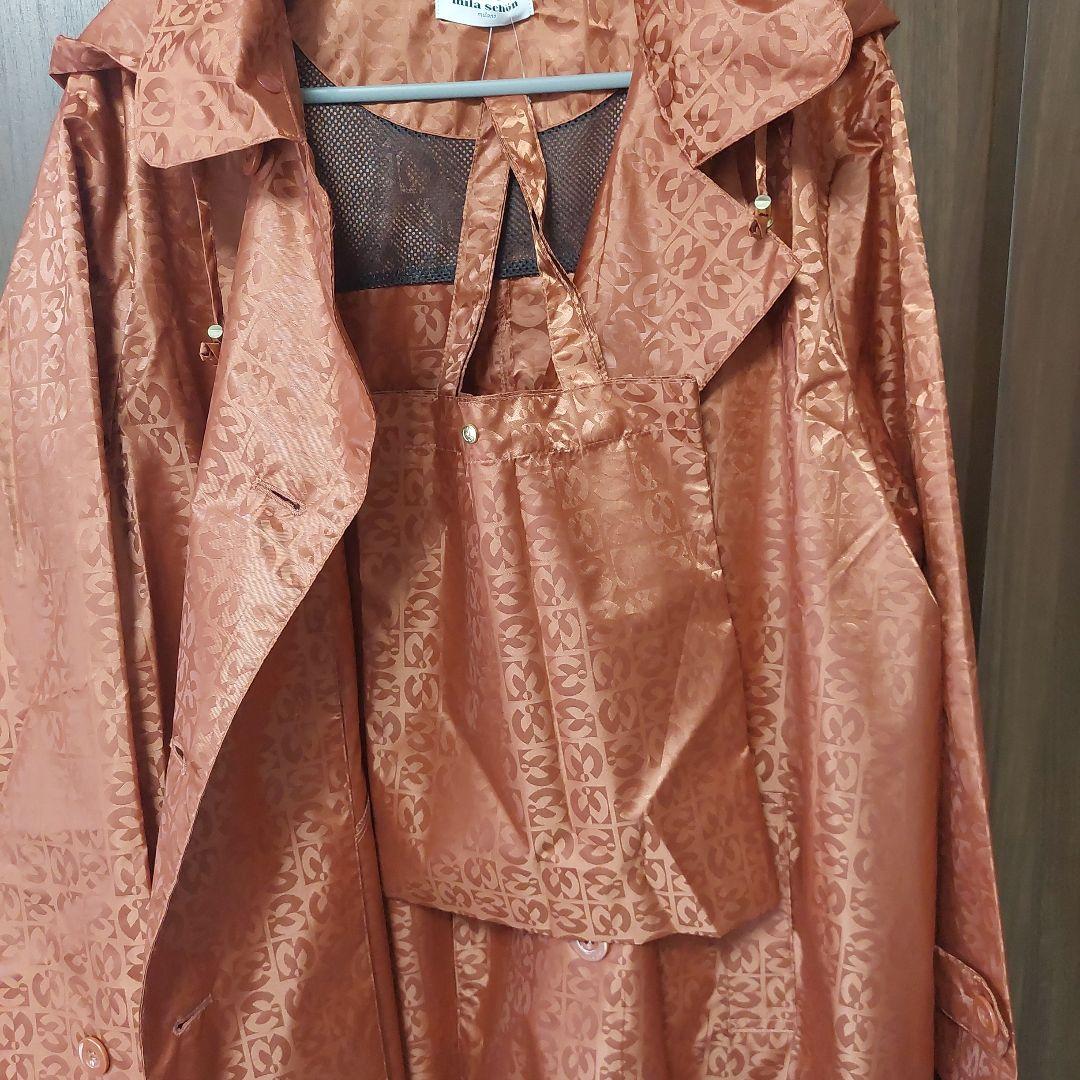 mila schön オレンジ模様レインコート LL 3L