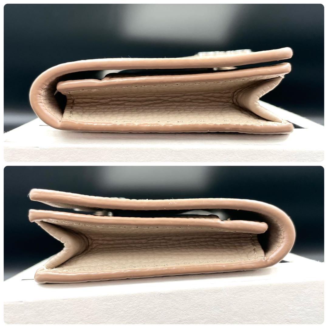 鑑定済・極美品★ロエベ　アナグラム　ビジネスカードホルダー　名刺入れ　ベージュ系