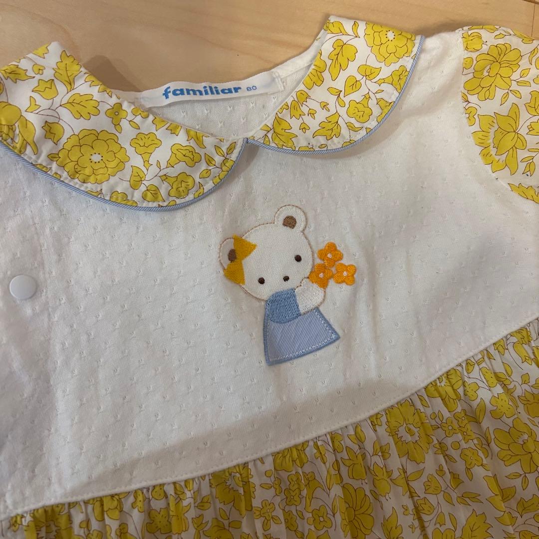 ファミリア　リバティ花柄ロンパース　80 完売品