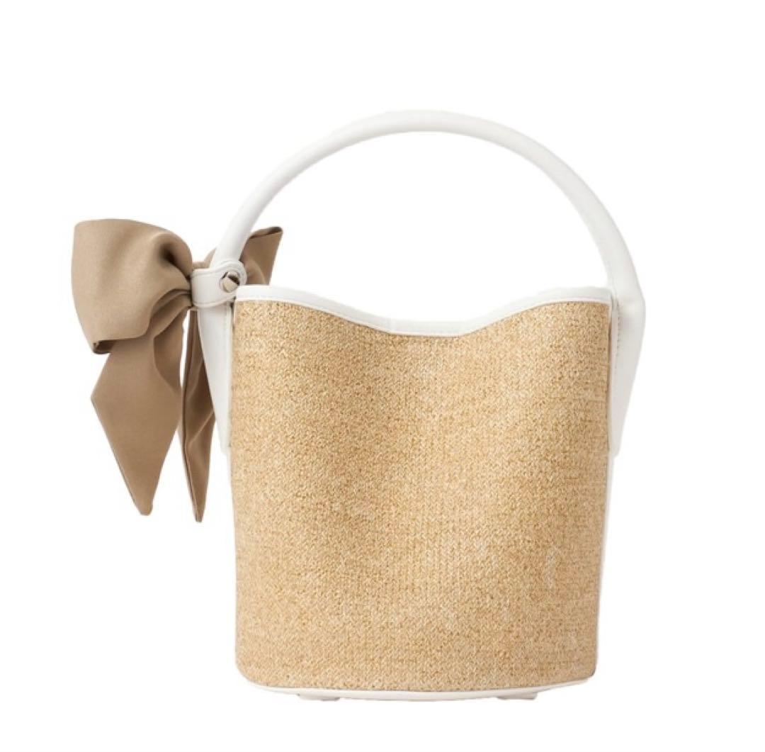 【新品・未使用】DIANA ダイアナ　リボン＆ビジューバッグ ポーチ付き