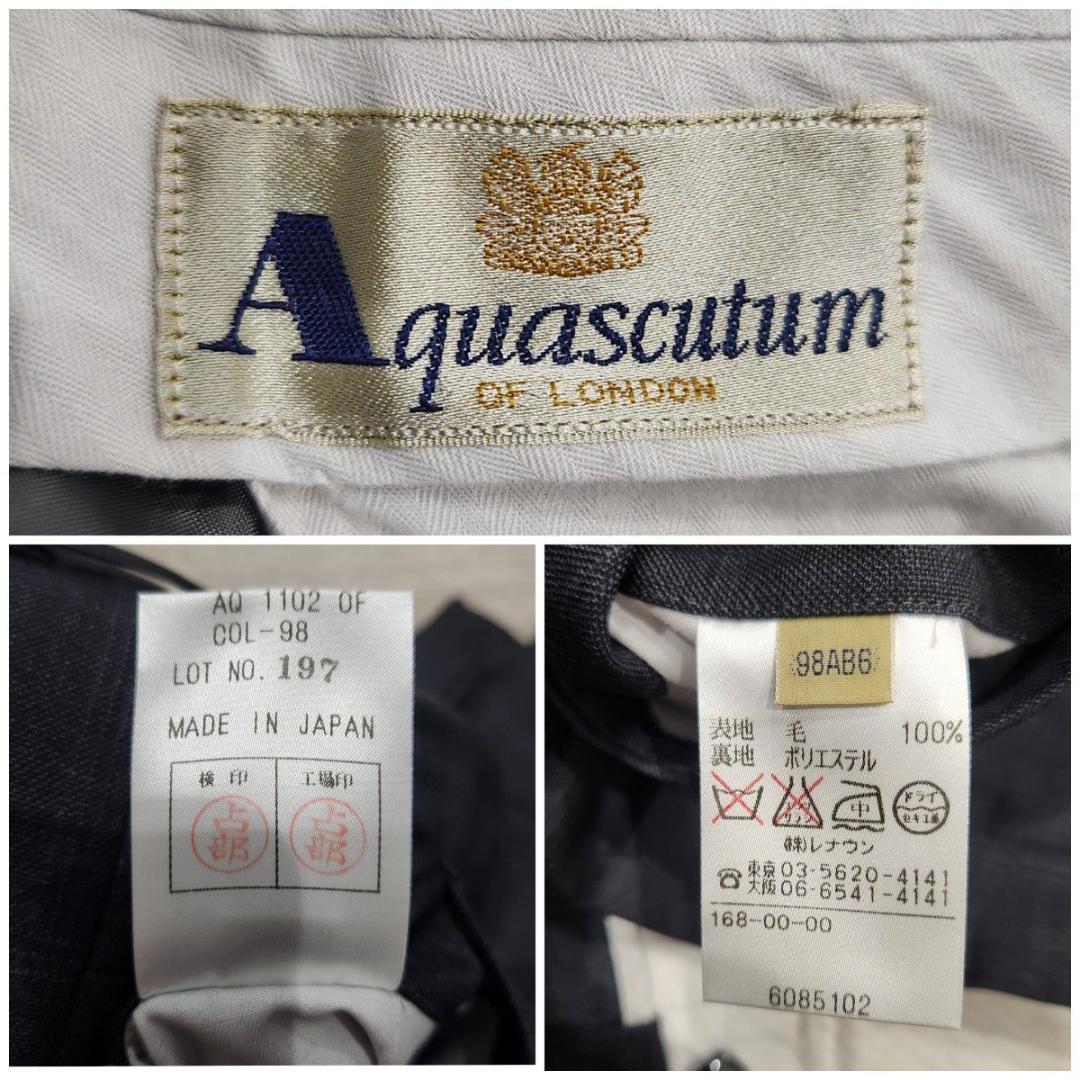 Aquascutum スーツ セットアップ ダークグレー チェック 大きいサイズ