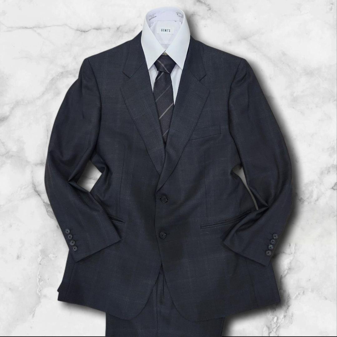 Aquascutum スーツ セットアップ ダークグレー チェック 大きいサイズ