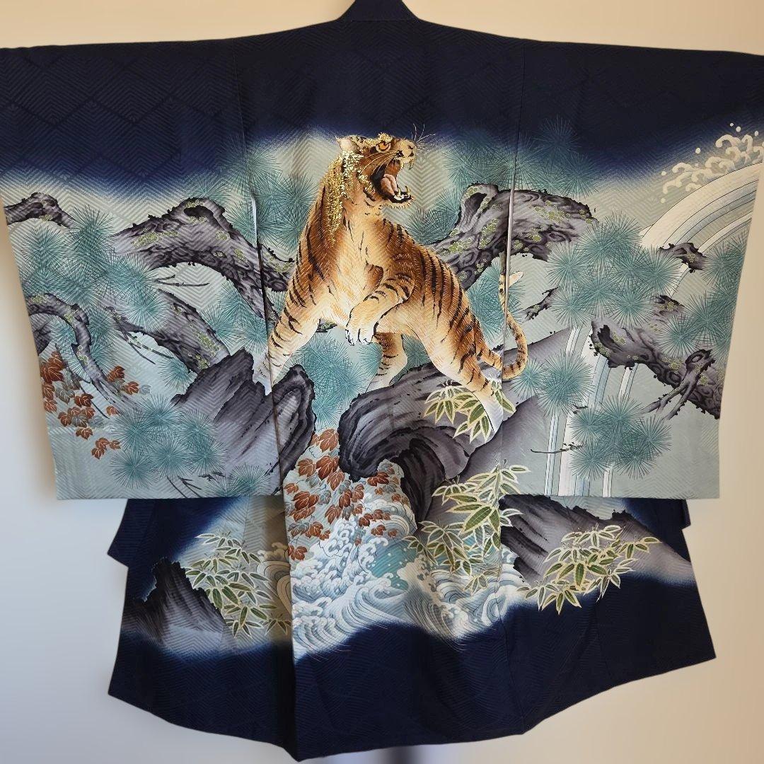 No32　正絹　男の子お祝い着物　長襦袢付き　産着　七五三