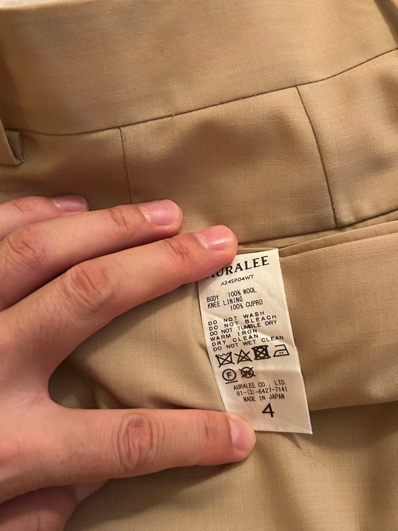 【AURALEE】24年春夏/スラックス/size4