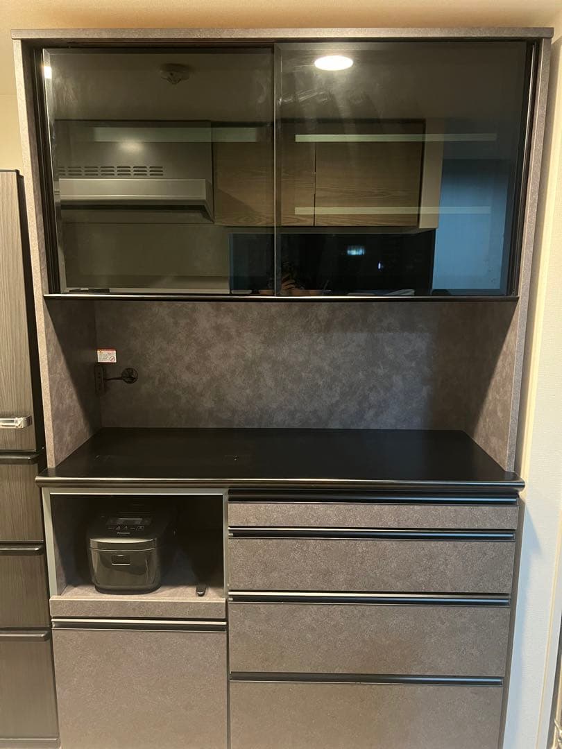 チョコレートたべたい　ブラックセラミック調 キッチンボード120