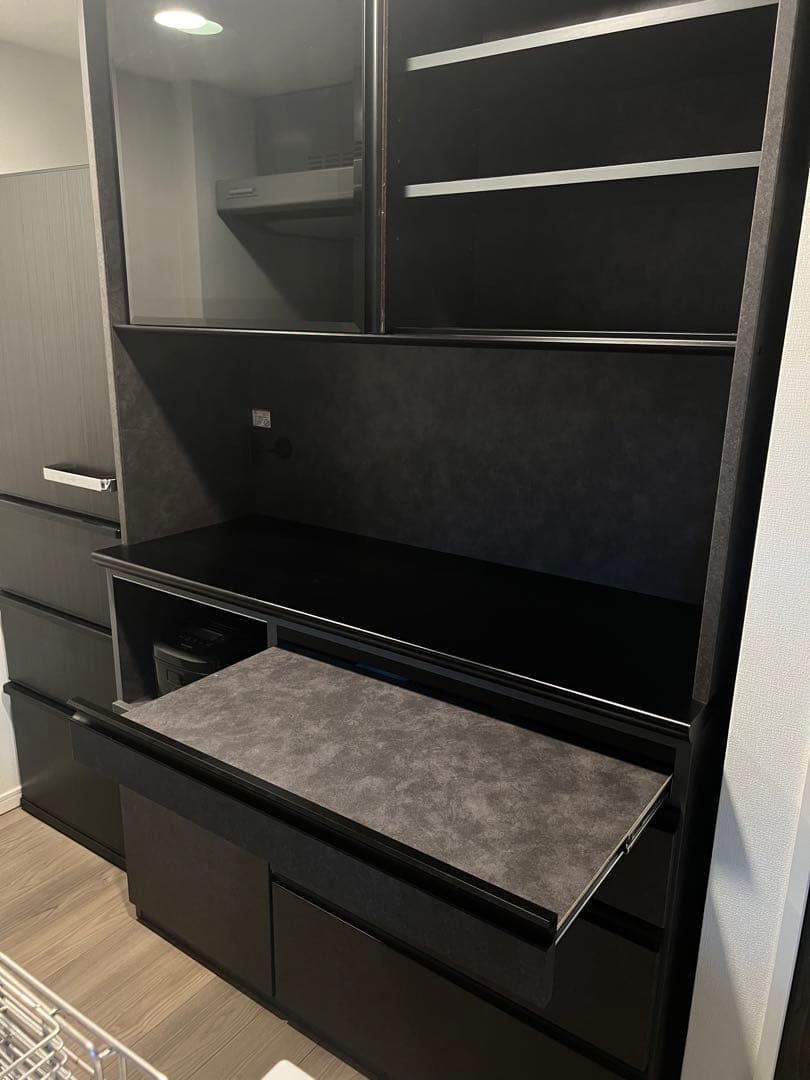 チョコレートたべたい　ブラックセラミック調 キッチンボード120