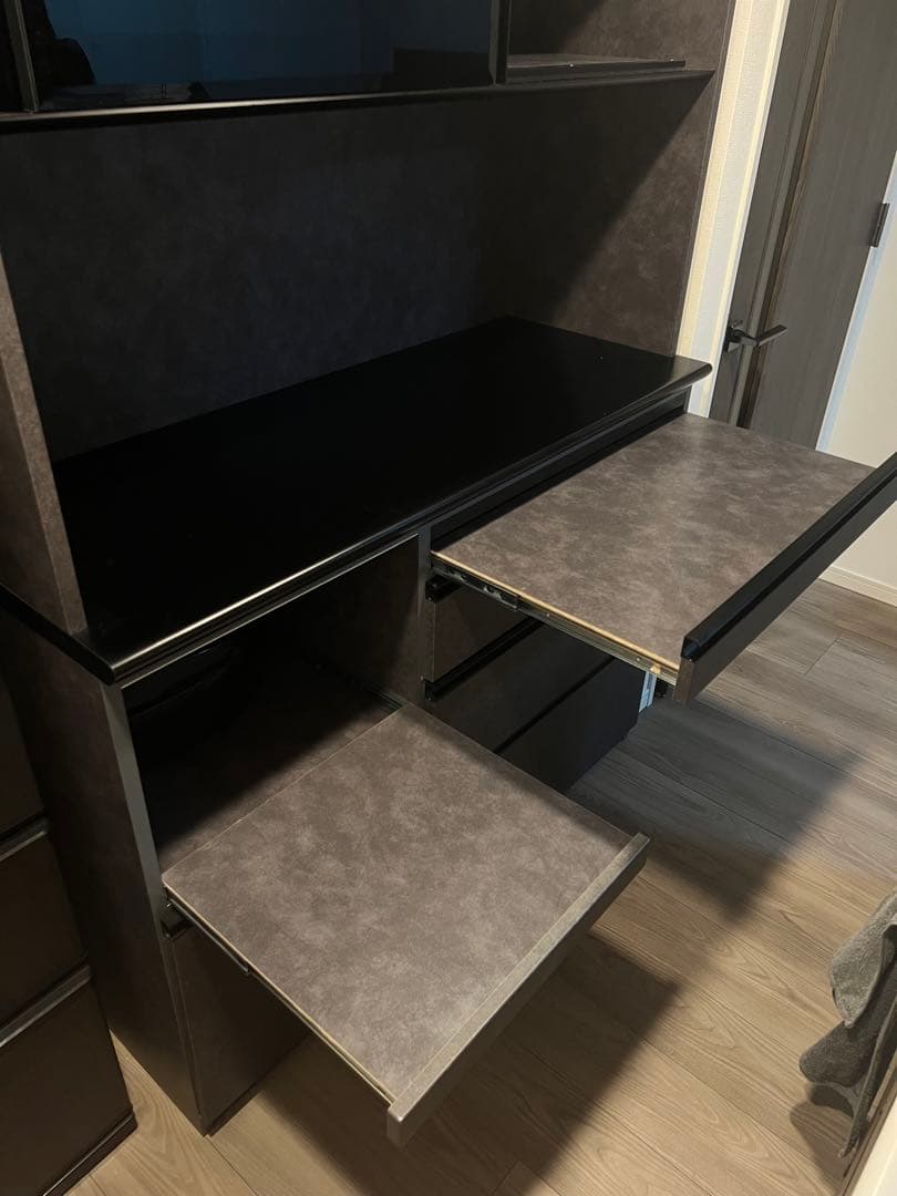 チョコレートたべたい　ブラックセラミック調 キッチンボード120