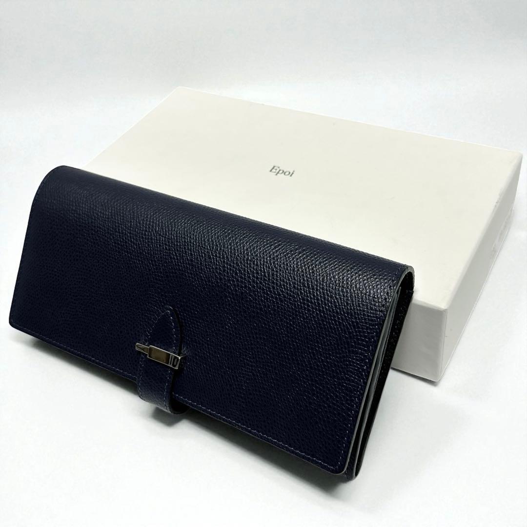 新品✨️Epoi エポイ レザー 長財布 ウォレット 二つ折りフラップ 濃紺