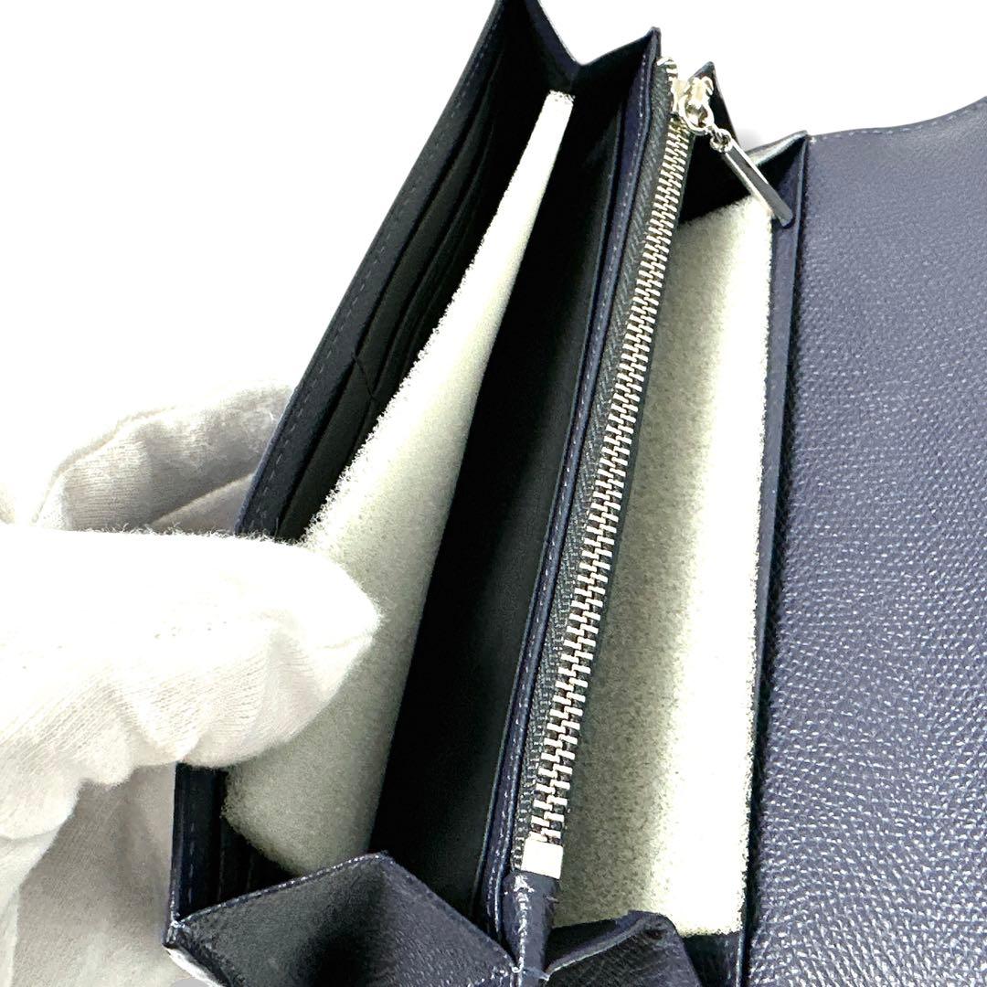 新品✨️Epoi エポイ レザー 長財布 ウォレット 二つ折りフラップ 濃紺