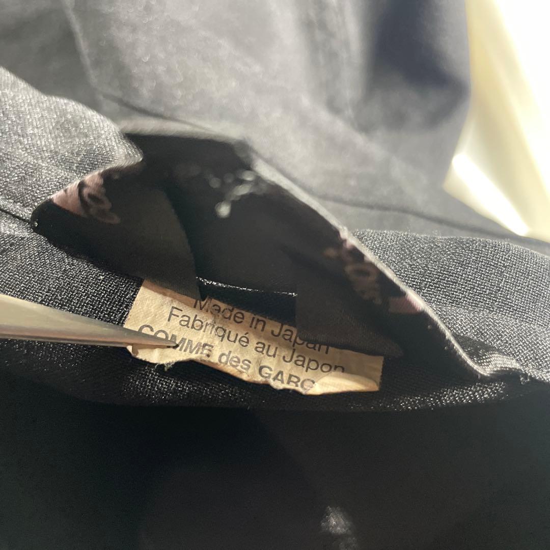 げ*ー様 ブラックコムデギャルソン　ポリ縮絨　製品染め ギャザー　パーカー　ブラ