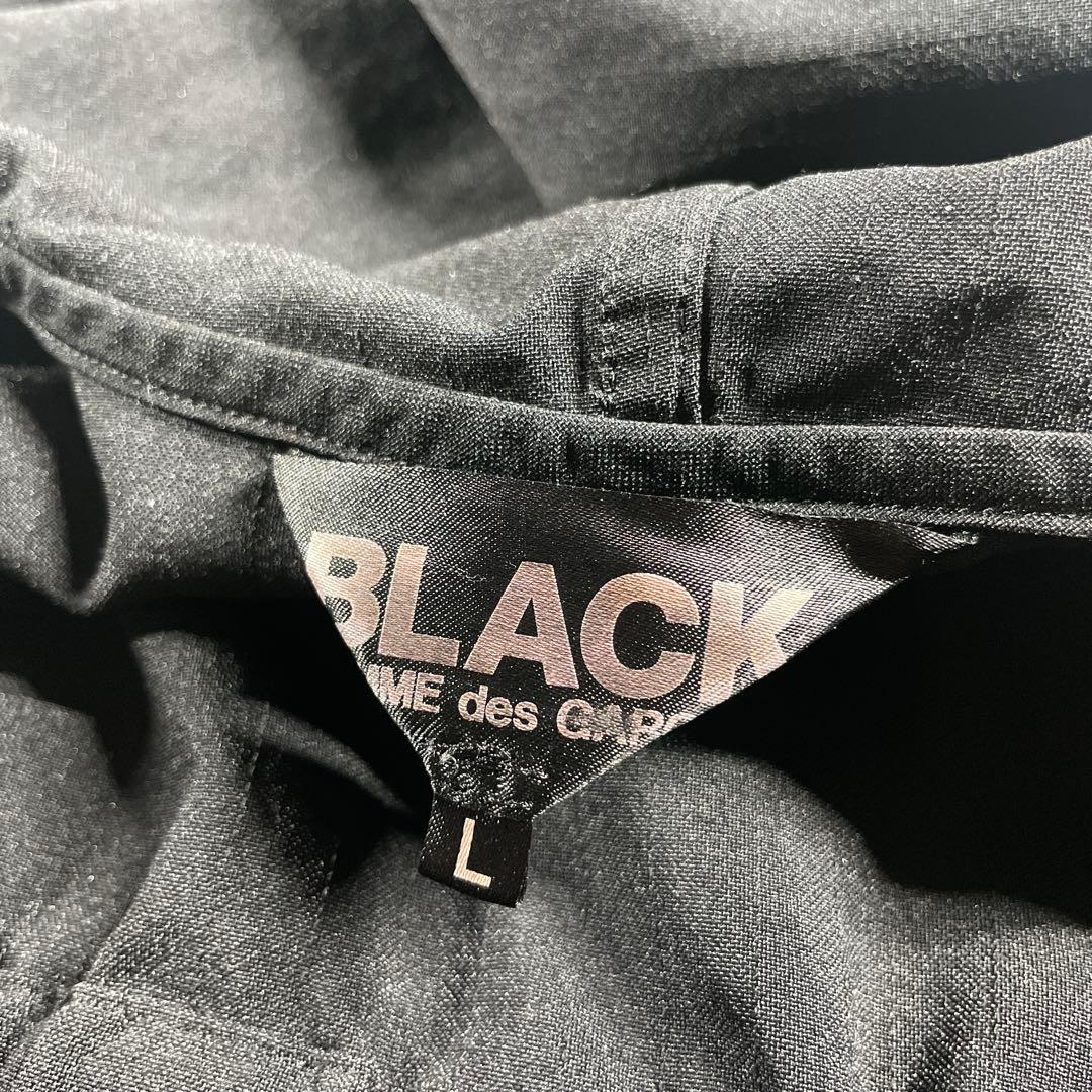 げ*ー様 ブラックコムデギャルソン　ポリ縮絨　製品染め ギャザー　パーカー　ブラ