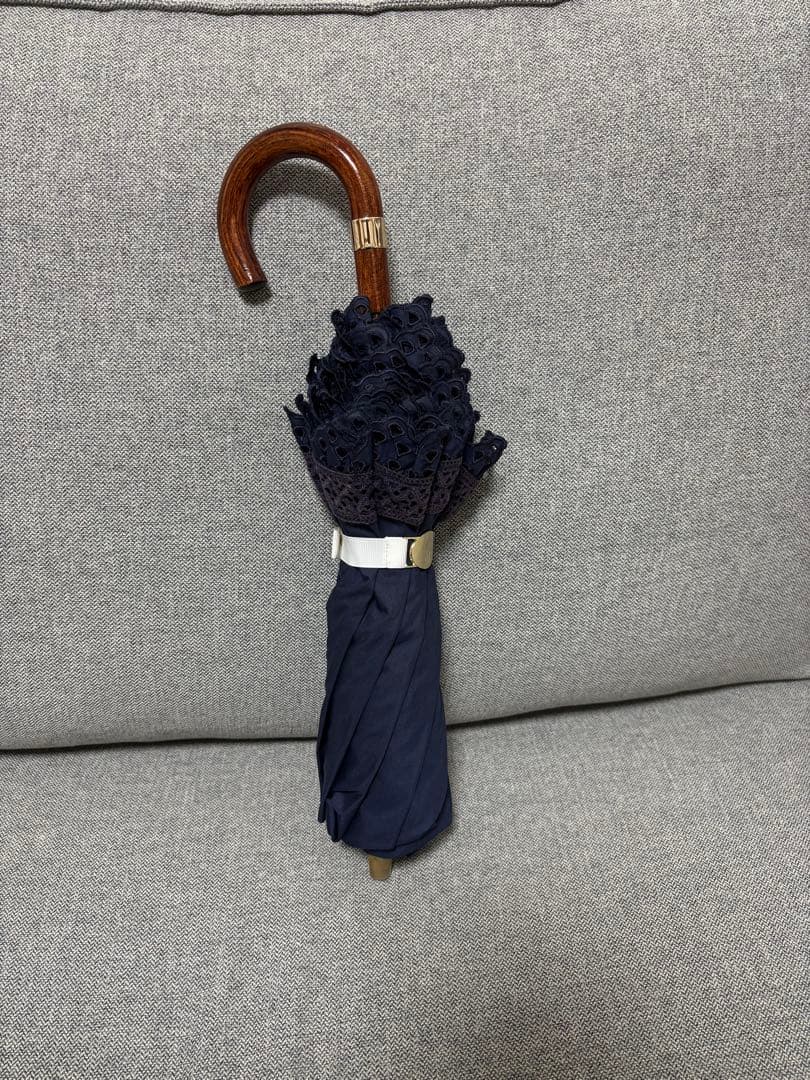 ポロラルフローレンネイビー レース縁取り 日傘